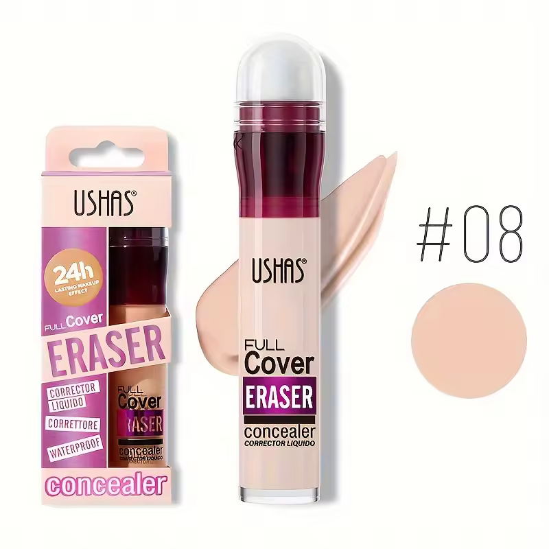 New Sponge Head Concealer for Dark Circles Freckles Acne Pigmentation and Blemishes Long Lasting Moisturizing Liquid Foundation.